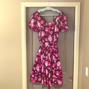 Land’s End rose print pleated dress